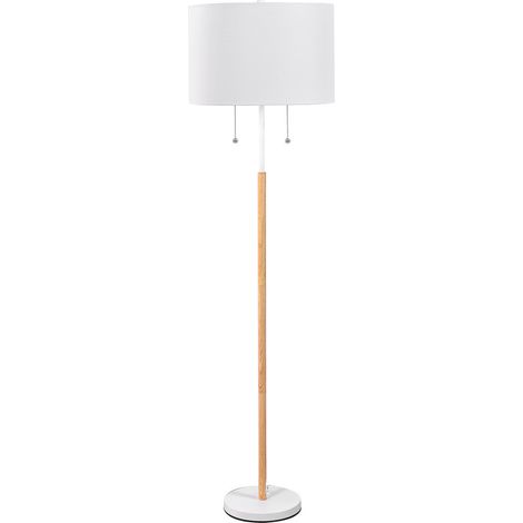 Lampada da terra Fogo bianca, paralume ovale, 2xE27 (1/5)