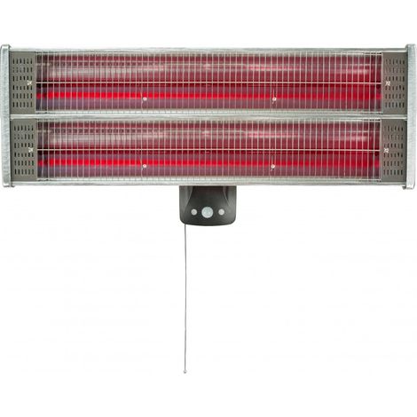 Réglette murale infrarouge HE2400PD en aluminium - 2x1200W - IP55 - 230V - Détecteur de présence - série PD