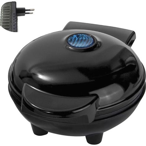 Mini gaufrier, petit gaufrier, gaufrier antiadhésif, noir KLB (1/5)