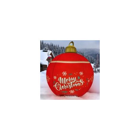 Litzee – Palla di Natale gonfiabile illuminata da 24 pollici – PVC impermeabile ad alta resistenza – Decorazione per esterni per cortile e giardino - Crezuo