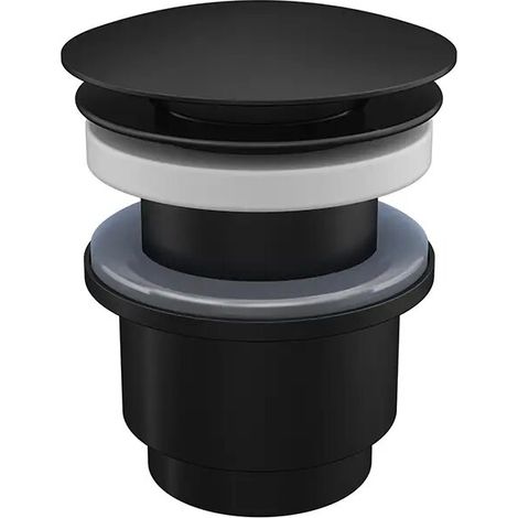 Bonde universelle à clapet pour lavabo et bidet sans trop plein en laiton noir mat Moulin (1/3)