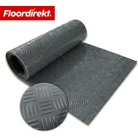 PVC-Bodenbelag Bullet Riffelblech-Optik Dunkelgrau 110 Breitex 150 cm