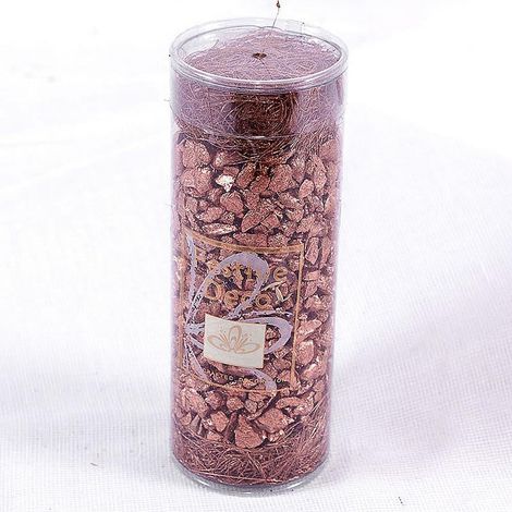 Petits galets décoratifs couleur cuivre en tube (lot de 10)