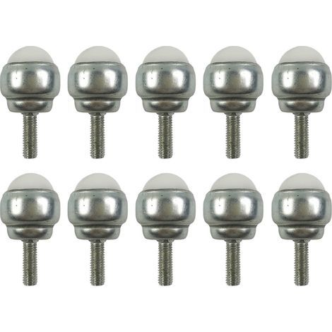 10Pcs Roulettes À Billes Pivotantes, Rouleau en Acier Au Carbone Avec Tige Filetée M5, Mini Industriel Roue Universelle À Roulement À Billes pour Meubles, Bandes Transporteuses (2 Nylonkugel) (1/5)