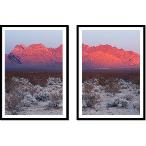 BILDPOSTER IM RAHMEN 53x73cm Diptychon 2er-Set Gemälde Berge Felsen Boho P2167 (1/3)