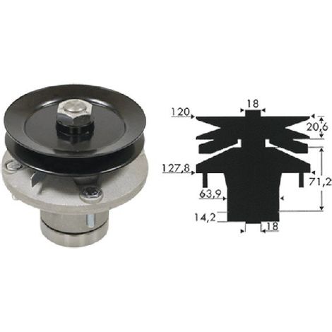 Portalama altezza 101 mm per trattorini JOHN DEERE AM108925 COMPATIBILE - 040300