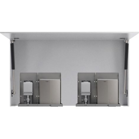 Armoire à glace BASIC 120 cm avec deux distributeurs automatiques de savon et deux sèche-mains (1/5)