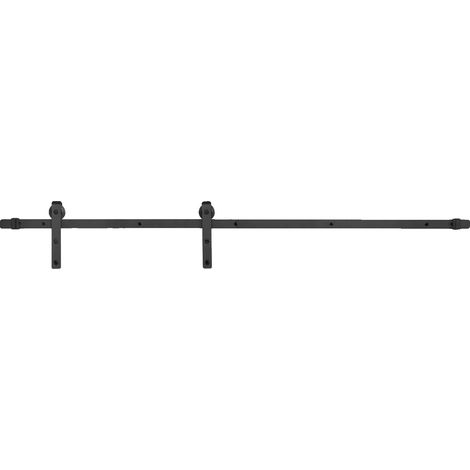 Kit de herrajes para puerta corredera de granero, capacidad de 150 kg, instalación rápida, tipo 1 (1/2)