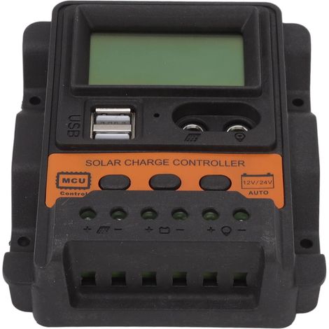 Solar-Laderegler, 12V 24V Solar-Laderegler mit LCD-Anzeige, sicherer Schutz für den Heimgebrauch (30A) (1/5)