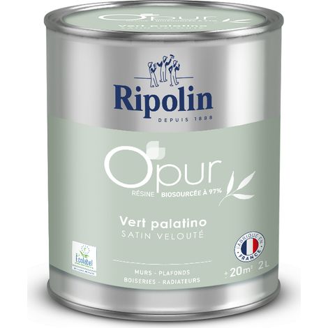 Peinture Couleur à base de résine biosourcée à 97% - Satin - 2L - Vert palatino - Ripolin (1/5)