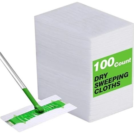 Lingettes de balayage à sec compatibles avec le balai Swiffer - Recharges jetables pour le dépoussiérage et le nettoyage des sols, paquet de 100 (1/5)