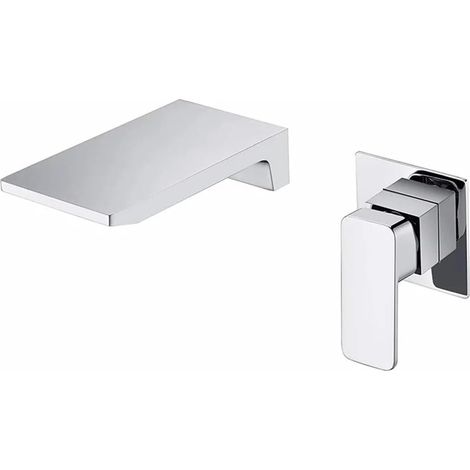 Robinet Mitigeur De Lavabo Cascade De Salle De Bains Chromé, Robinets De Lavabo Muraux À Levier Unique, Robinet Mitigeur De Bain Cascade (1/5)