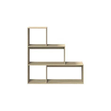 Étagère bibliothèque escalier Palino 123cm - 4 niches-Chêne clair (1/5)