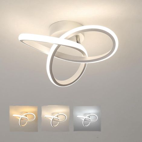 Plafonnier LED moderne, 20W, 2200lm, blanc, couleur tricolore, adapté aux balcons, salons et couloirs, diamètre 26cm [Efficacité énergétique classe E] (1/5)