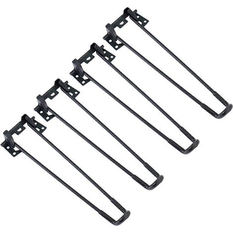 Quatre pieds pliables robustes, conception trapézoïdale en fer durable, adaptés aux bureaux, tables et bancs. (1/5)