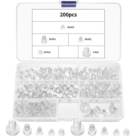 200 pcs Pare-Chocs pour Table en Verre avec Tige, Caoutchouc Transparent (1/5)