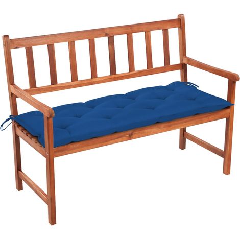 Banc de jardin avec coussin 120 cm Bois d'acacia massif