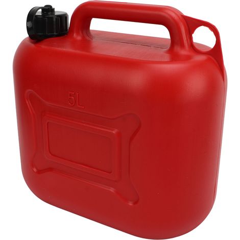 Bidon d'essence 5L 1,3 Gallon ABS Antifuite Rouge Réservoir Portable avec Tuyau de Sortie 27cm (1/5)