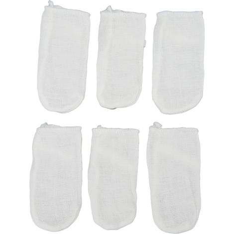6pcs doigts nettoyage dentaire bébé, lingettes buccales douces anti-taches de lait, anneau hygiène buccale, nettoyeur langue (1/5)