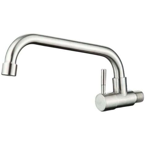 BARKBUSTERS Robinet Mural Eau Froide pour Cuisine, Mitigeur Evier Mural Brossé Anti-empreinte,Mousseur Démontable (1/4)