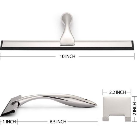 Tergivetro multifunzionale per doccia, per pareti della doccia, bagni, finestre e finestrini dell'auto, in acciaio inox, 25,4 cm (1/5)