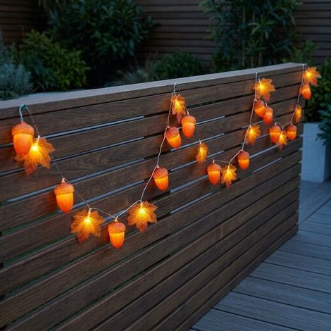 Autumnal Acorn & Leaf String Lights (1/2)