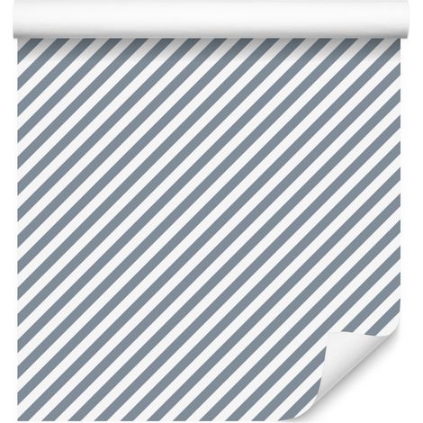 Hellgrau-blau gestreifte Tapete für Wohn- und Schlafzimmer, 50 x 1000 cm (1/5)