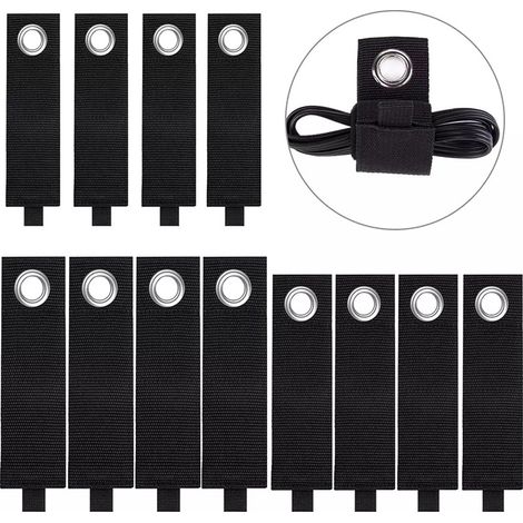 Lot de 10 attaches de rangement pour câble, sangles robustes pour rallonges et cordons, serre-câble réutilisable (1/3)