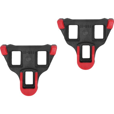 TB-011 Universal-Cleats für Rennräder, mit 6 Grad horizontalem Federweg, selbstverriegelnd, für Fahrradpedale, schwarz und rot. (1/5)