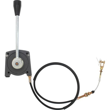 Manette d'accélérateur manuel pour débroussailleuse tracteur motoculteur câble d'accélérateur tondeuse levier d'accelerateur cable de commande moteur bateau (1m câble longueur) (1/5)