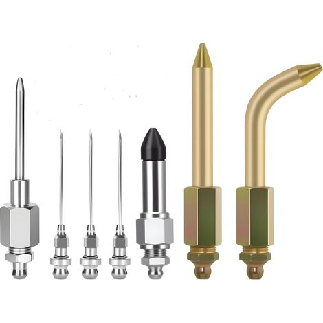 Kit d’Embouts pour Pompe à Graisse - Set 7 Pièces avec 3 Injecteurs, Aiguilles d’Injection de Graisse (1/5)
