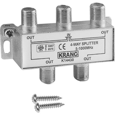 Repartidor de señal 4 vías 5-1000 MHz CONECTORES TIPO F, alta calidad de señal