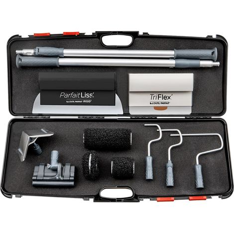 L'Outil Parfait – Valise bande à joint 12 pièces – Outil du plaquiste pour application lisse – Coffret de rangement 82x30x8,5 cm (1/3)