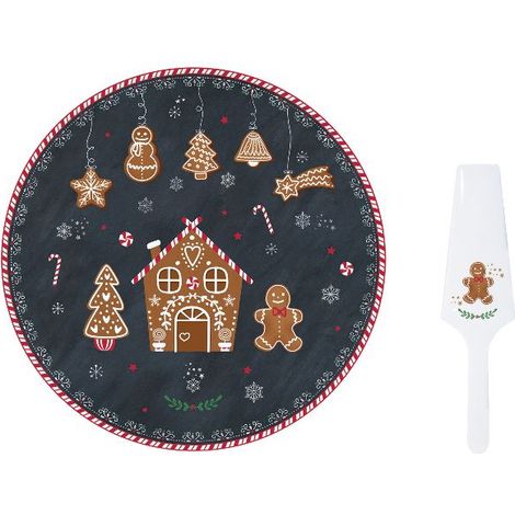 Coffret Plat Tarte Pain D'épices Design Festif Pain D'épices - Easy Life