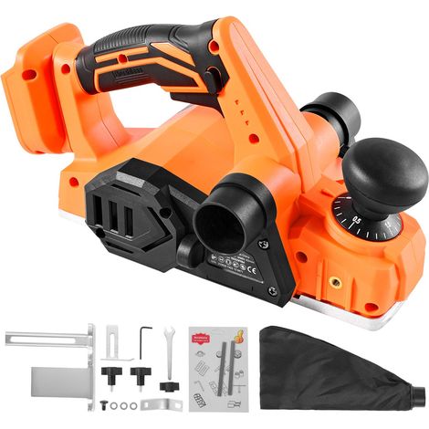 Raboteuse à main sans fil, largeur de coupe 82 mm, 15000 tr/min, moteur sans balais, profondeur réglable, compatible batterie 18V (outil seul) (1/5)
