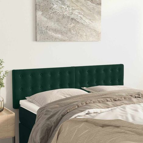 Têtes de lit Vert foncé 144x5x78/88 cm Velours (1/5)