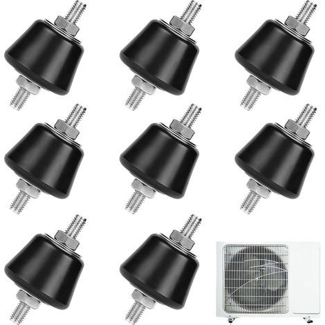 Lot de 8 pieds anti-vibrations en caoutchouc M8 - Amortisseurs de vibrations pour support mural - Pour climatiseur