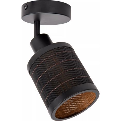 Faretto da soffitto TAGALOG rattan nero E27 40W Lucide (1/4)