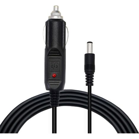 Câble d'alimentation DC mâle 5,5 x 2,1 mm vers Prise Allume-Cigare 12V/24V pour Voitures, camions, Bus (1,5 m)