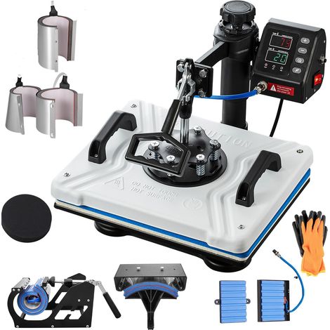 Machine à repasser thermique 30,5x38,1 cm, 1000W, rotation 360°, pour T-shirts et sublimation, avec tube double chauffage, idéale pour DIY, casquettes, mugs et vêtements. (1/5)
