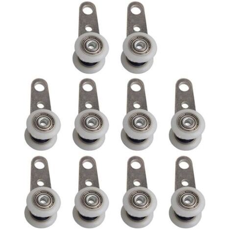 Roulettes Pour Meubles 10 pièces 45x19mm poulie à roulement en métal avec deux roues en plastique for armoire armoire fenêtre armoire portes coulissantes Roulettes Pivotantes Avec Frein