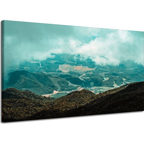 Lienzo impreso con paisaje natural de tierras altas, 120 x 70 cm.
