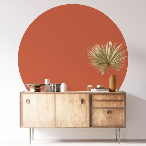 Sticker mural rond / cercle - Couleur Tendance - Diamètre 50 cm - Adhésif + Protection MATE (1/3)