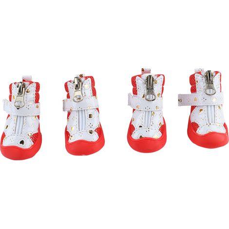 Chaussures en maille respirante pour chien, bottes imperméables et antidérapantes pour animaux de compagnie, chaussons d'hiver avec sangle réglable pour la Protection des pattes (1/5)