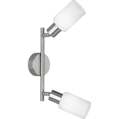 BARRA 2 FARETTI MARS E14 ACCIAIO/VETRO- 1,0 pz