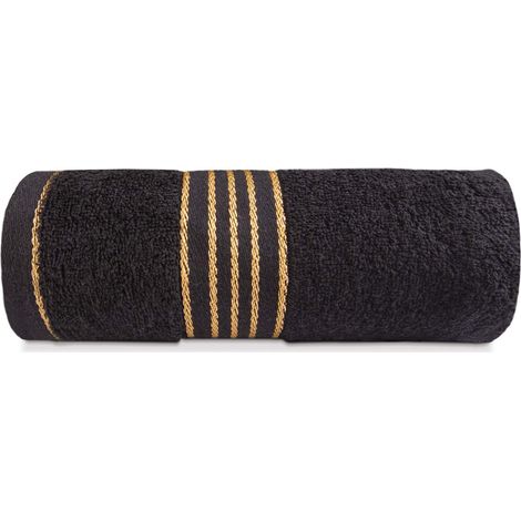 Asciugamano in cotone FROTTE 30x50 per il viso, monocolore TIWANO, nero (1/5)