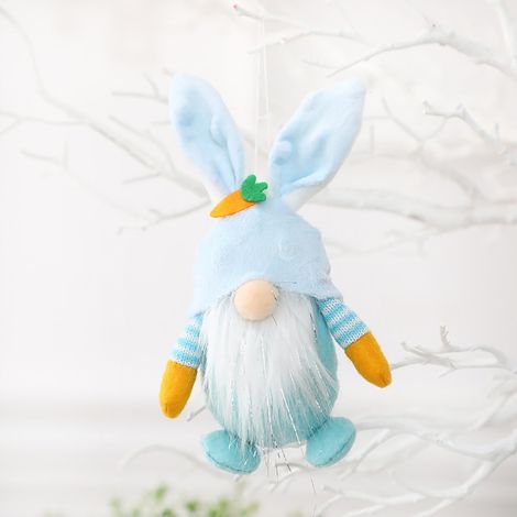 Décoration de Pâques : poupée gnome, poupée lapin de Pâques en peluche, elfe en peluche fait main, poupée naine sans visage, ornement pour la maison ou le bureau (1/5)