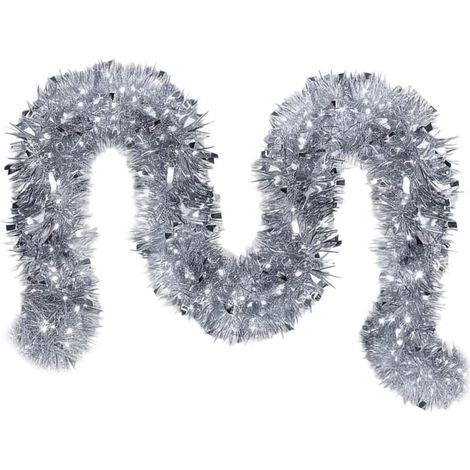 5m Lametta Girlande Silber für Weihnachtsdeko, Innen & Außen