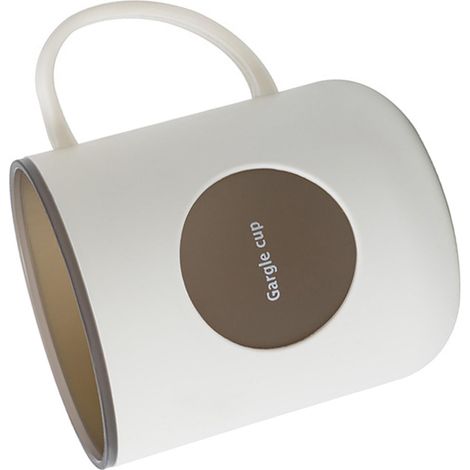Gobelet de salle de bain double couche avec poignée, mignon et incassable, pour le brossage des dents, blanc