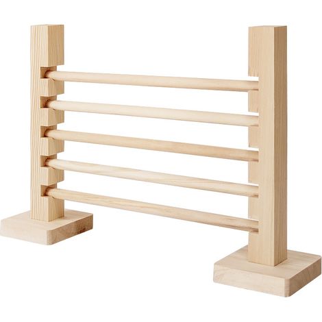 Barra de salto de madera, circuito de obstáculos interactivo con altura ajustable (para conejos)